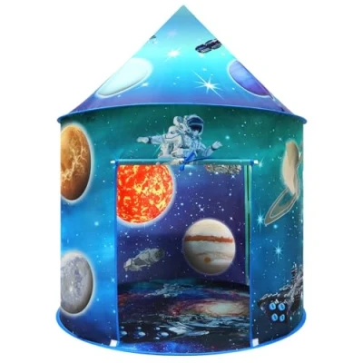 Image of Kids Astronaut Galaxy Play Tent Large Pop Up Space Playhouse for Boys and Girls, Indoor/Outdoor Foldable Tent, Toddlers Children