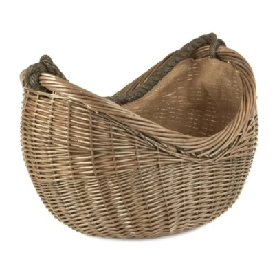 Image of Antique Wash Rope Handled Wicker Carrying Basket
