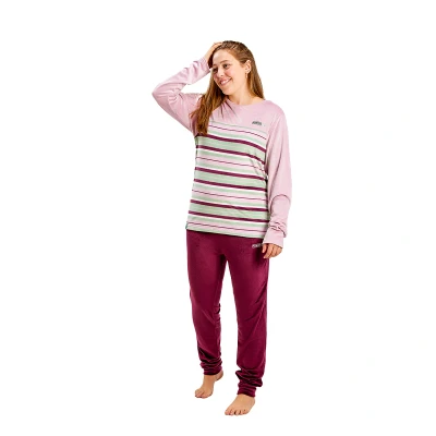 Image of Munich Womens Long Sleeve Winter Pajamas MUDP0400 Burgundy Size X Large