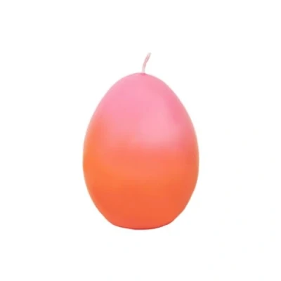 Image of Egg Shaped Pink &amp; Orange Ombre Candle Ideal Birthday or Mothers Day Gift for Easter Spring Decorations Unscented, 10 Hours Burn Time Eco Friendly Packaging, Made by Talking Tables