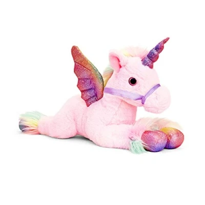 Image of Keel Toys SF2121 W Pegasus Plush Toy (One Size) (Pink)