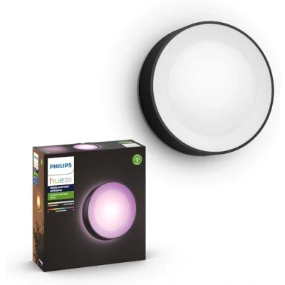 Image of Philips Hue Daylo White &amp; Colour Ambiance Smart LED Outdoor Wall Lighting, for Home Garden, Patio. [Black] Works with Alexa