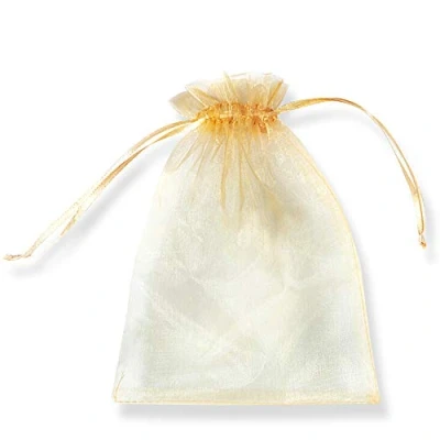 Image of 100 Pcs Organza Bags, Gift Bags Wedding Candy Food Packaging with Drawstring, 30x40cm (11.8&quot;x15.7&quot;) PLECUPE Pure Color Clear Sachet Lavender Dried Flowers Storage Yarn Gold
