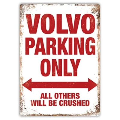 Image of Volvo Parking Metal Wall Sign Plaque Art Inspirational