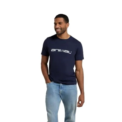 Image of Animal Classico Mens Cotton T Shirt Stylish, Lightweight &amp; Breathable Tee in Soft for Autumn Winter Beach, Holiday Travel Navy L