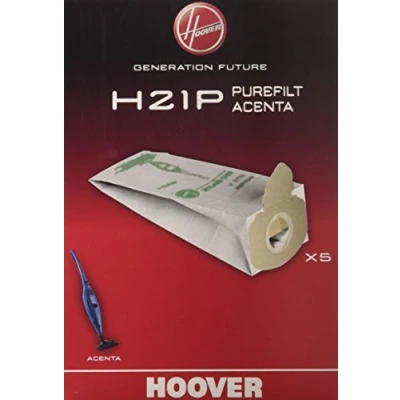 Image of Hoover H21P Vacuum Cleaner Bags, Original, Paper, Anti odor, Extra Large, Compatible With Acenta Cleaners, 5 Pieces