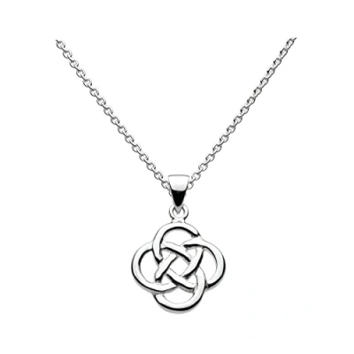 Image of Heritage Women&#039;s Sterling Silver Celtic Knot Necklace of Length 18 inch