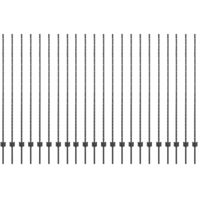 Image of vidaXL Fence Posts 44 pcs U Channel Grey 200 cm Steel