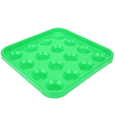 Image of Keenso Billiard Ball Tray, 16 Holes Pool Tray Holder Snooker Storage Table Accessories Balls(green) Billiards Supplies