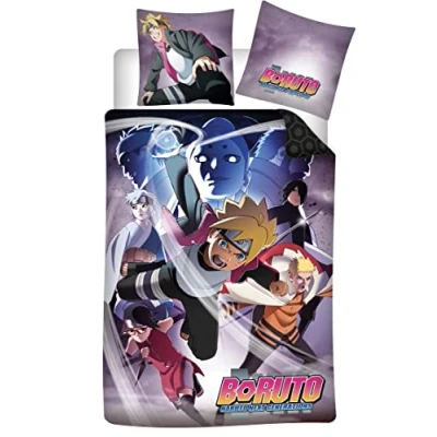 Image of AYMAX Boruto Naruto Reversible Bed Linen Set, 135 x 200 cm, 100% Cotton