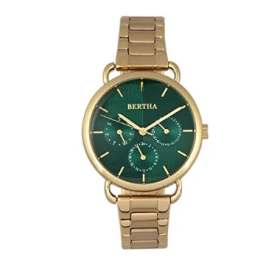 Image of Bertha Womens Gwen Bracelet Watch w/Day/Date Gold Stainless Steel One Size