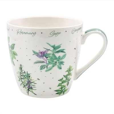 Image of The Leonardo Collection LP95057 Herb Garden Breakfast Mug, Fine China, 13x10x10cm, Boxed