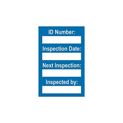 Image of Harness Inspection Tag, Pack of 20, Blue, Polypropylene, 31mm x 47mm