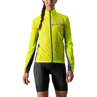 Image of Castelli 4521529 SQUADRA ST. W JKT Jacket Women&#039;s YELLOW FLUO/DARK GRAY Size S