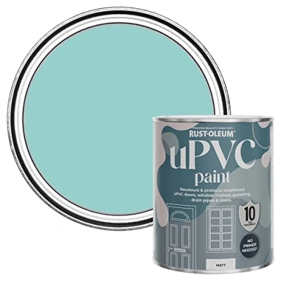 Image of Rust Oleum Blue uPVC Door and Window Paint in Matt Finish Teal 750ml