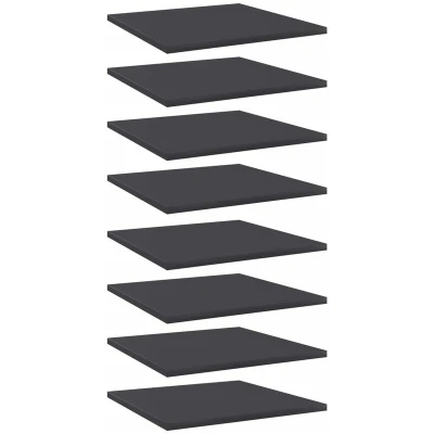 Image of vidaXL Bookshelf Boards 8 pcs Grey 40x40x1.5 cm Engineered Wood