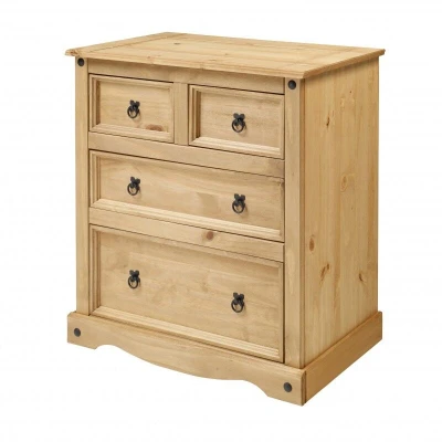 Image of Mercers Furniture Corona Chest of Drawers Compact 2+2 4 Drawer Bedroom