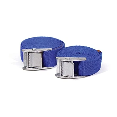 Image of Streetwize Pair of Blue 2.5m Buckle Straps Cargo Straps, Luggage Tensioning Belt with a Heavy Duty Metal Lightweight and Compact Ideal For Securing Kayaks Canoes
