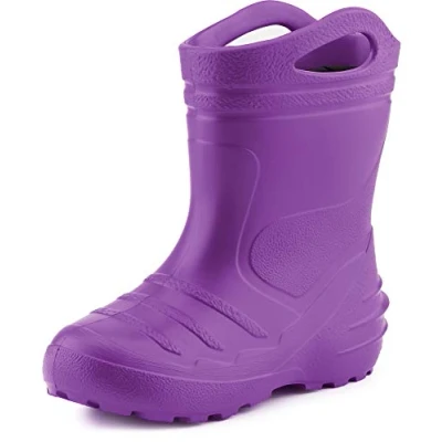 Image of Ladeheid Children&#039;s EVA Extra Light Wellington Boots Rainy Wellies Rain KL051 (Violet, EU 29 = UK 11 Kids)