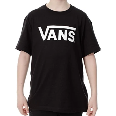 Image of Vans Boy&#039;s Classic Boys Short Sleeve T Shirt, Black (Black/White), X Large