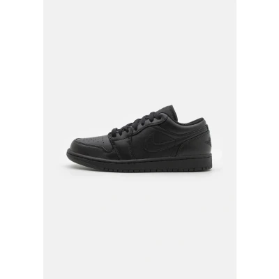 Image of Jordan AIR 1 LOW Trainers, Men&#039;s, Size: 8, Black Leather/synthetics
