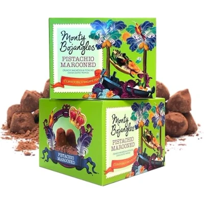 Image of Monty Bojangles Pistachio Marooned 2 Gift Boxes Choose from 10 Flavours Cocoa Dusted Truffles, x 150g (Gift Pack 300g)