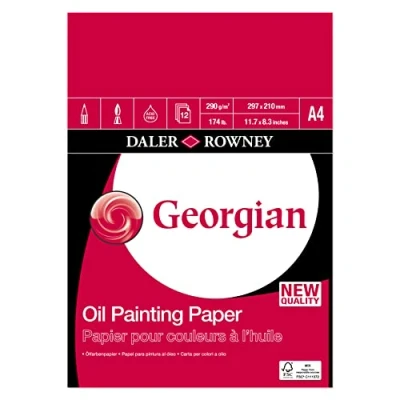 Image of Daler Rowney Georgian Oil Pad, A4 290gsm, 20 Sheets, Ideal for Professional Artists &amp; Students