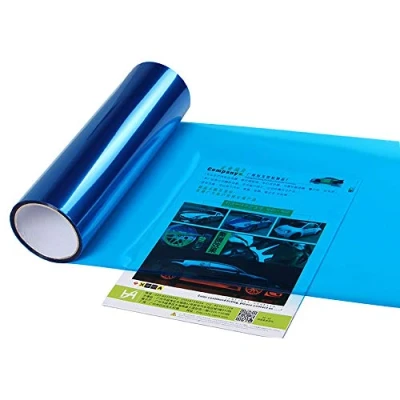 Image of XUPHINX Car Light Sticker, Self Adhesive Sticker Smoke Fog Taillight Headlight Tint Vinyl Film Sheet, Blue, 30x60cm