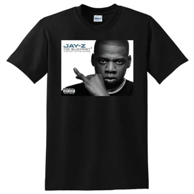 Image of Jay Z T Shirt The Blueprint 2 Gift and A Curse Graphic Top Printed Tee Mens Black M