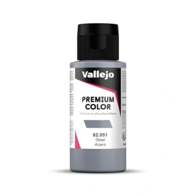 Image of Vallejo Premium Color 60 ml Paint Steel