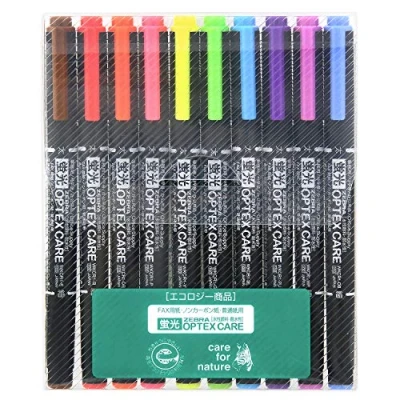 Image of Zebra OPTEX CARE WKCR1 10C Fluorescent Marker (10 Colour Set)