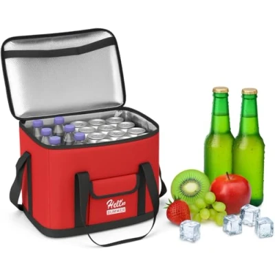 Image of Extra Large 30L 60 Can Insulated Hot/Cold Cooler Bag Cool Box Picnic Camping Food Drink Ice Freezer with Carry Handle and Shoulder Strap