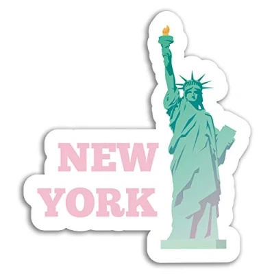Image of 2 x 10cm New York Pink Vinyl Stickers Laptop Travel Sticker USA #19031 (10cm Tall)