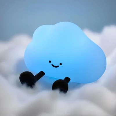 Image of YISUN Cloud Night Light for Kids, Colorful Squishy Silicone Cute Lamp, Rechargeable Dimmable Portable Bedside Touch Lamp with Timer, Childrens Lights Bedroom