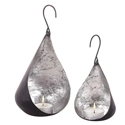 Image of Set of Two Silver Tea Light Holders Votive Candle Holder Bowls (CA32)