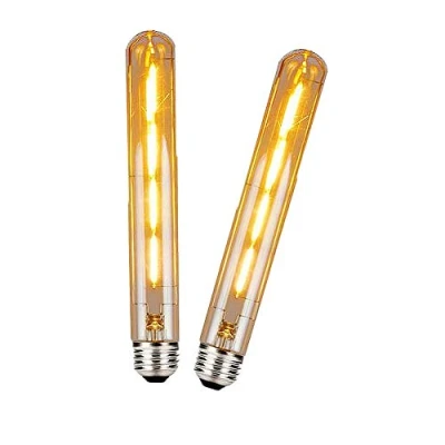 Image of BAISHICHENG 2Pack Long Tube LED Bulb Edison Retro Vintage Decorative Light Bulbs E27 4W(Replace 40W Screw Halogen Bulb) T30 Filament Warm White 2700K AC 220 240V (225mm)
