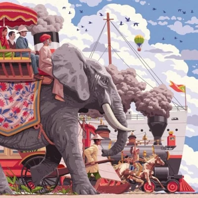 Image of Ravensburger 12001201 Around the world in 80 days 750 pieces jigsaw Puzzle for adults and kids age 14 years up,