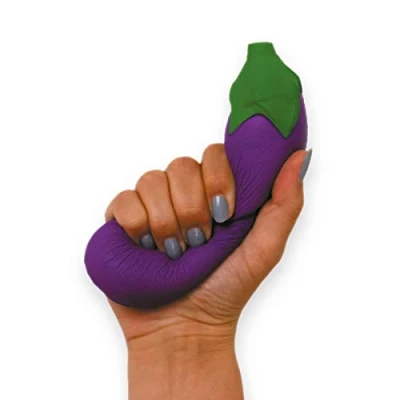 Image of Bubblegum Stuff Eggplant Squishy, Stress Ball Balls For Adults, Sensory Toys, Squishy Fidget Toy, Anxiety Relief Grip Trainer Hand Exercise