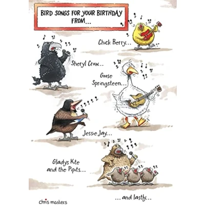 Image of Birdwit Bird Songs for Your Birthday from... Funny Card Humour Cards BWG0059