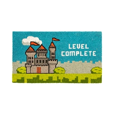 Image of Fisura &quot;Level complete coconut doormat with PVC non slip backing. Original doormat. Hand painted. Size: 70 cm x 40 cm.