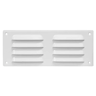 Image of Air Vent Grille 260mm x 105mm Fly Screen Flat Louvre Duct Cover (White)