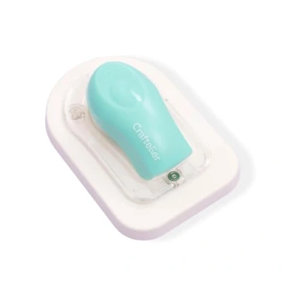 Image of Craftelier Special Magnetic Stapler for Paper, Photos and Other Scrapbooking Craft Materials 1000 Staples Included Capacity up to 5 Papers Colour Turquoise White