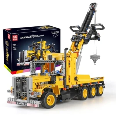 Image of Mould King 17011 Trailer Building Kits, MOC Road Trailers Engineering Blocks Set to Build, Birthday Gift Toy for Kids Age 8+ (1250 Pieces)