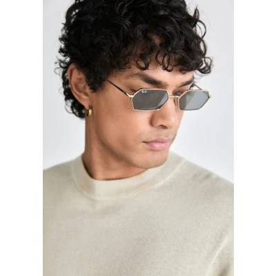 Image of Ray Ban YEVI Unisex Sunglasses Light goldcoloured/dark grey, Size: 58, gold coloured/dark grey