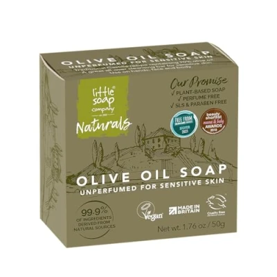 Image of Little Soap Company Olive Oil Mini Bar (50g x 1) Natural, Vegan, Cruelty Free, eco friendly &amp; No SLS or Parabens Body, Face Hand for Sensitive Skin Ideal Travel Gift her