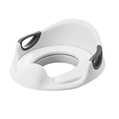 Image of GrassVillage Potty Training Seat for Kids, Toddlers Toilet Boys Girls with Handles, Backrest and Anti Splash Design Fits Round &amp; Oval Toilets (White)