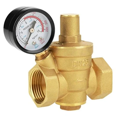 Image of MAGT Brass Water Pressure Regulator, DN25 Adjustable Reducer (1.6Mpa), Gold