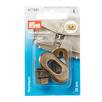 Image of Prym Turn Clasp for Bags, Antique Brass, Gold,One Size