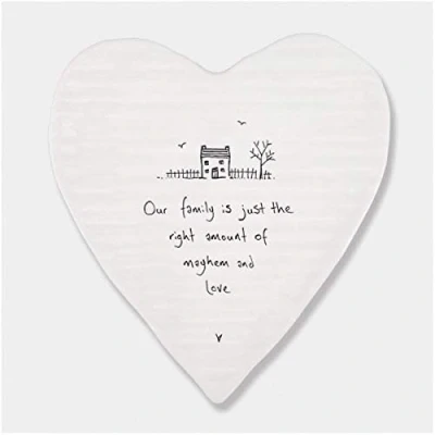 Image of East Of India: Heart Porcelain Coaster Right Amount Mayhem