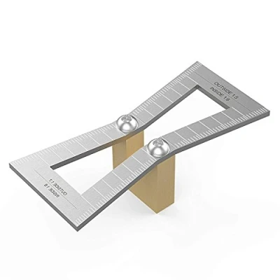 Image of Dovetail, Hand Cut Wood Joints Gauge Dovetail Guide Tool with Scale, Template Size 1: 5 6 and 7 8 for Woodworking Silver
